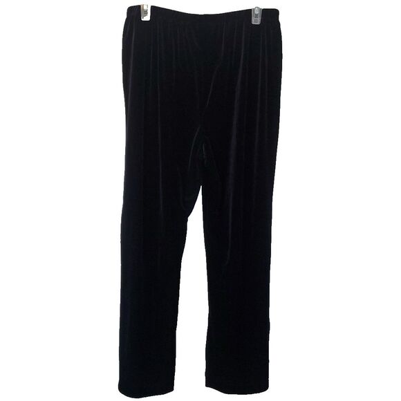 Chico's Black Velour Pants Slinky Womens Size 3 Short, XL Stretch Pull On Chicos - Picture 9 of 11